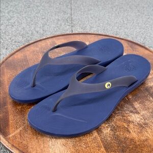 Ocean Minded Sandals Wm 10 Blue Rubber Thong Flip Flops Swim Beach Dorm Shower